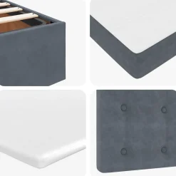 vidaXL Ottoman bed met matras en LED's 80x200cm fluweel donkergrijs