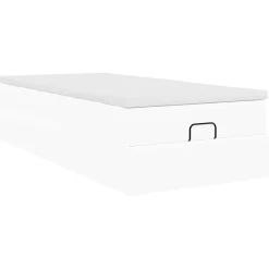 vidaXL Ottoman bed met matras 80x200 cm kunstleer wit