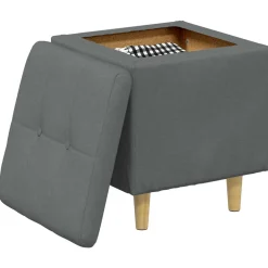 vidaXL Ottoman met Opbergruimte Donkergrijs 40 x 40 x 45 cm Stof