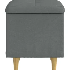 vidaXL Ottoman met Opbergruimte Donkergrijs 40 x 40 x 45 cm Stof