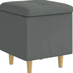 vidaXL Ottoman met Opbergruimte Donkergrijs 40 x 40 x 45 cm Stof