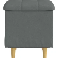 vidaXL Ottoman met Opbergruimte Donkergrijs 40 x 40 x 45 cm Stof