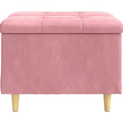 vidaXL Ottoman met Opbergruimte Roze 60 x 60 x 45 cm Fluweel