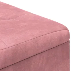 vidaXL Ottoman met Opbergruimte Roze 60 x 60 x 45 cm Fluweel