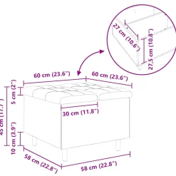 vidaXL Ottoman met Opbergruimte Roze 60 x 60 x 45 cm Fluweel