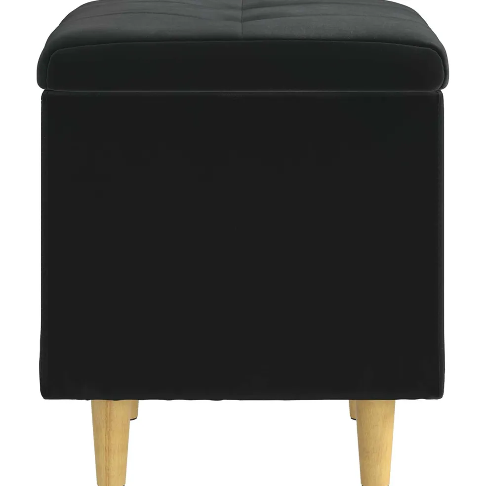 vidaXL Ottoman met Opbergruimte Zwart 40 x 40 x 45 cm Fluweel