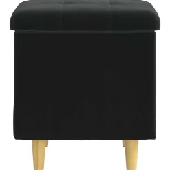 vidaXL Ottoman met Opbergruimte Zwart 40 x 40 x 45 cm Fluweel