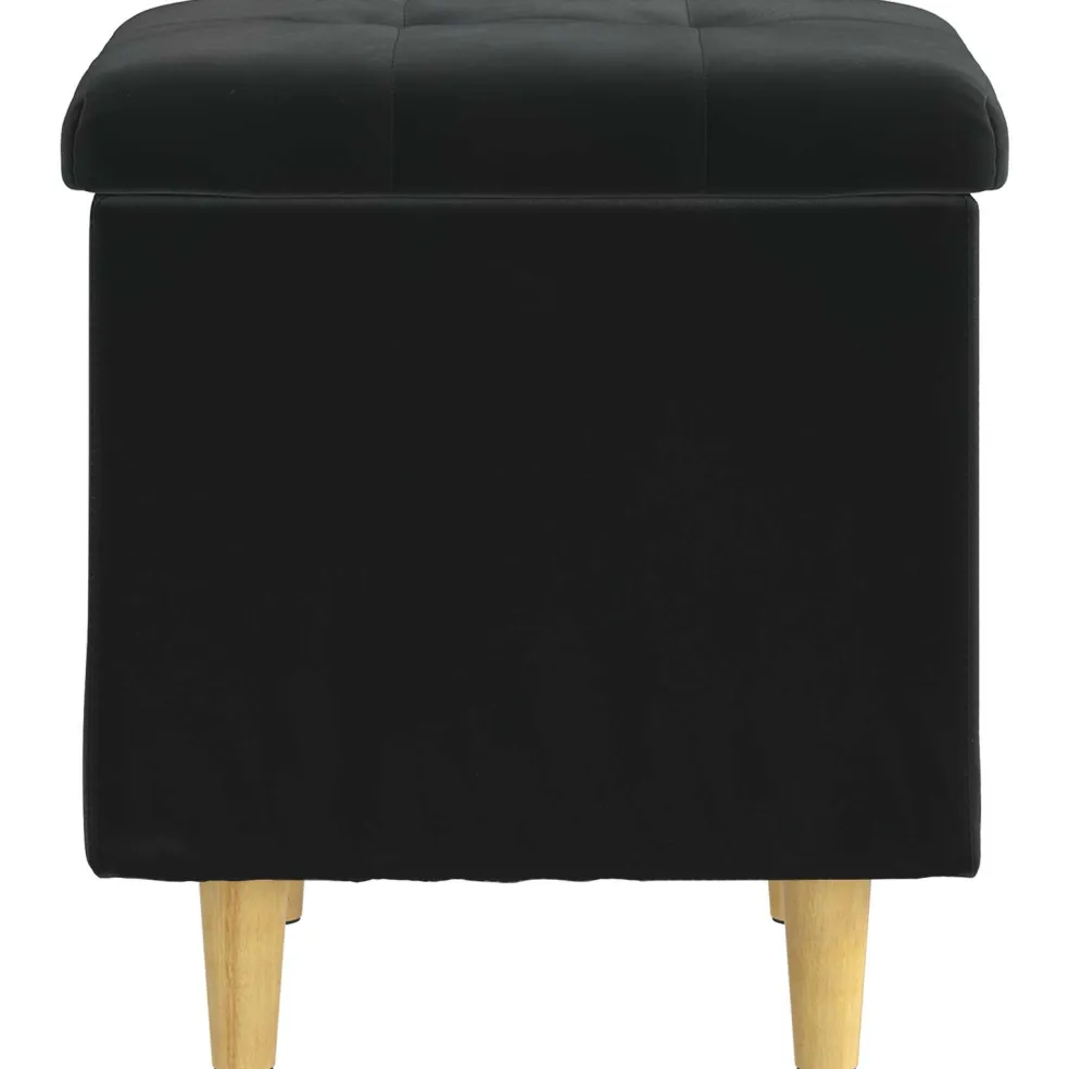 vidaXL Ottoman met Opbergruimte Zwart 40 x 40 x 45 cm Fluweel