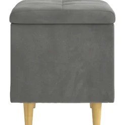 vidaXL Ottoman met Opbergruimte Donkergrijs 40 x 40 x 45 cm Fluweel