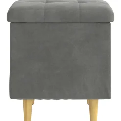 vidaXL Ottoman met Opbergruimte Donkergrijs 40 x 40 x 45 cm Fluweel