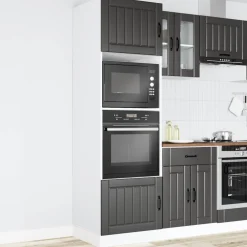 vidaXL Ovenkasten 2 st Lucca bewerkt hout zwart