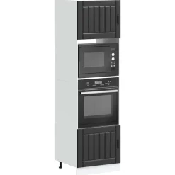 vidaXL Ovenkasten 2 st Lucca bewerkt hout zwart