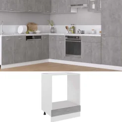 vidaXL Ovenkast Lyon 60x46x81,5 cm bewerkt hout betongrijs