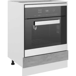 vidaXL Ovenkast Lyon 60x46x81,5 cm bewerkt hout betongrijs
