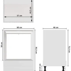 vidaXL Ovenkast Lyon 60x46x81,5 cm bewerkt hout wit