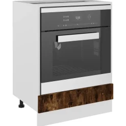 vidaXL Ovenkast Lyon 60x46x81,5 cm bewerkt hout gerookt eikenkleurig