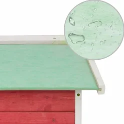 vidaXL Overkapping voor grasmaaier 72x87x50 cm vurenhout rood en wit