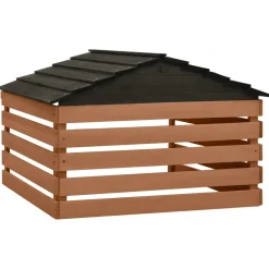 vidaXL Overkapping voor grasmaaier 78x74x54 cm vurenhout zwart bruin