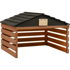 vidaXL Overkapping voor grasmaaier 78x74x54 cm vurenhout zwart bruin