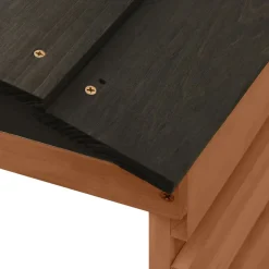 vidaXL Overkapping voor grasmaaier 78x74x54 cm vurenhout zwart bruin