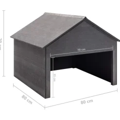 vidaXL Overkapping voor grasmaaier 80x80x70 cm HKC