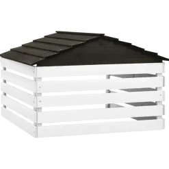 vidaXL Overkapping voor grasmaaier 78x74x54 cm vurenhout zwart en wit