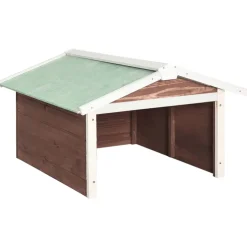 vidaXL Overkapping voor grasmaaier 72x87x50 cm vurenhout mokka en wit