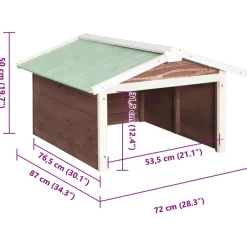 vidaXL Overkapping voor grasmaaier 72x87x50 cm vurenhout mokka en wit