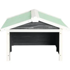 vidaXL Overkapping voor grasmaaier 72x87x50 cm vurenhout grijs en wit