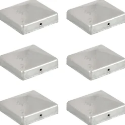 vidaXL Paalkappen 6 st piramide 81x81 mm gegalvaniseerd metaal