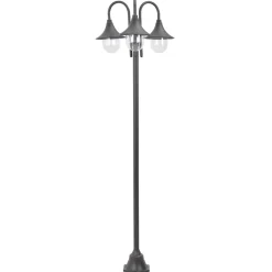 vidaXL Paalverlichting tuin E27 220 cm aluminium brons 3-delig