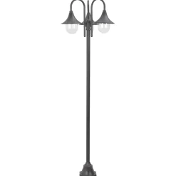 vidaXL Paalverlichting tuin E27 220 cm aluminium brons 3-delig