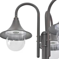vidaXL Paalverlichting tuin E27 220 cm aluminium brons 3-delig