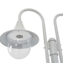 vidaXL Paalverlichting tuin E27 220 cm aluminium wit 2-delig