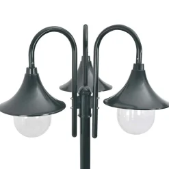 vidaXL Paalverlichting tuin E27 220 cm aluminium donkergroen 3-delig