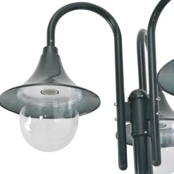 vidaXL Paalverlichting tuin E27 220 cm aluminium donkergroen 3-delig