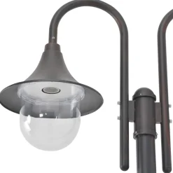 vidaXL Paalverlichting tuin E27 220 cm aluminium brons 2-delig