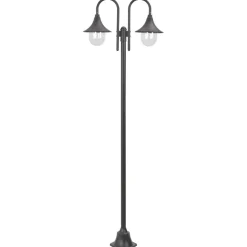 vidaXL Paalverlichting tuin E27 220 cm aluminium brons 2-delig