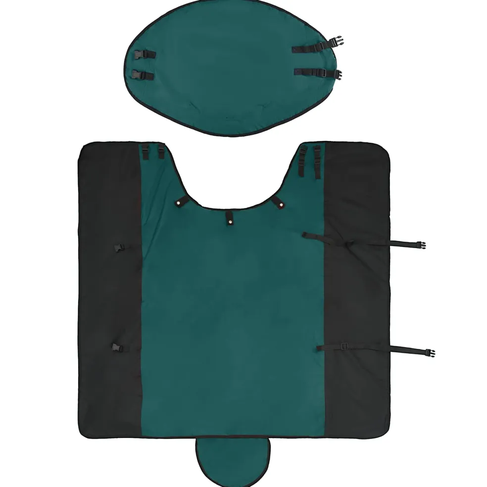vidaXL Paardendeken Donkergroen en Zwart 75 cm Polyester