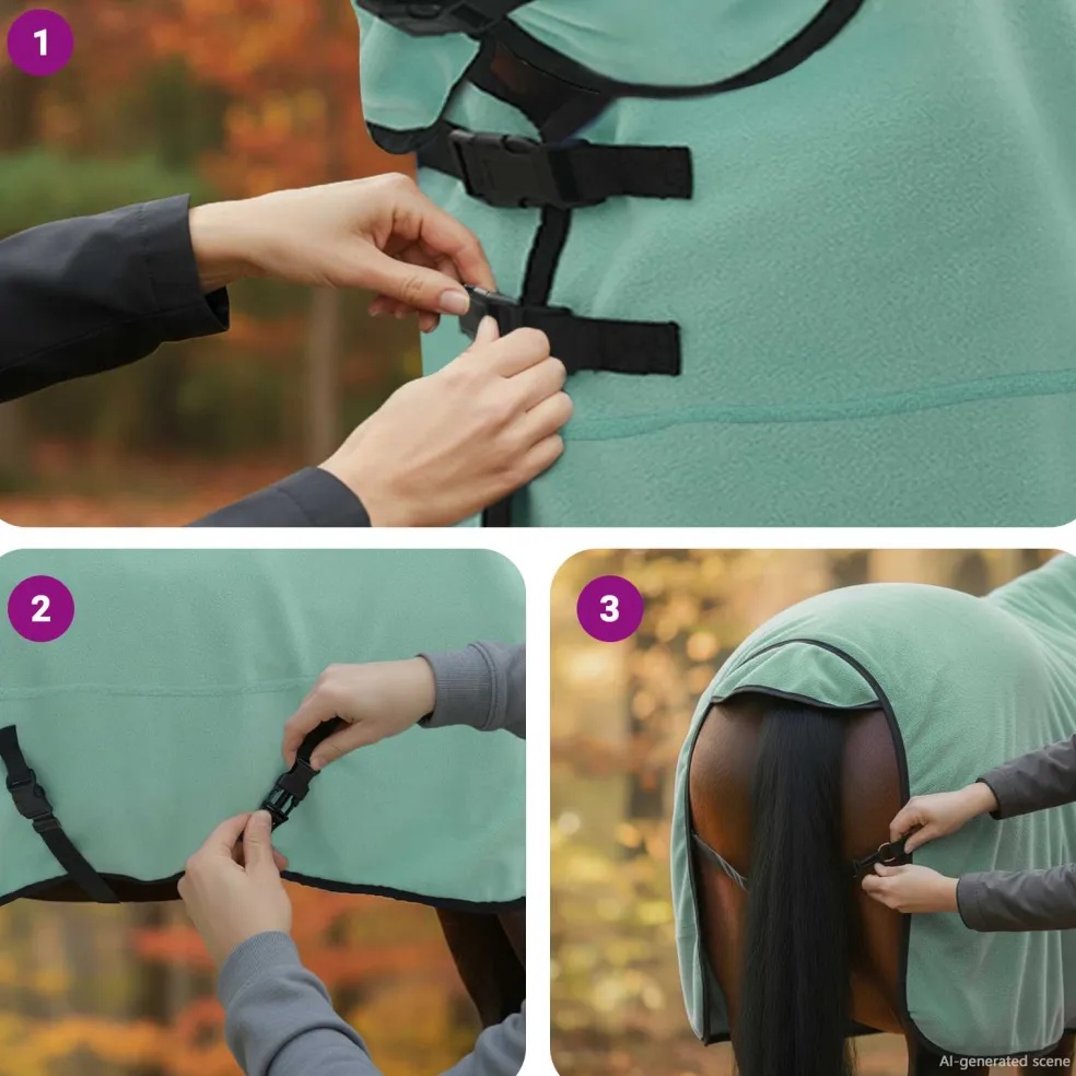 vidaXL Paardendeken Speciale Groen 135 cm Polyester Fleece