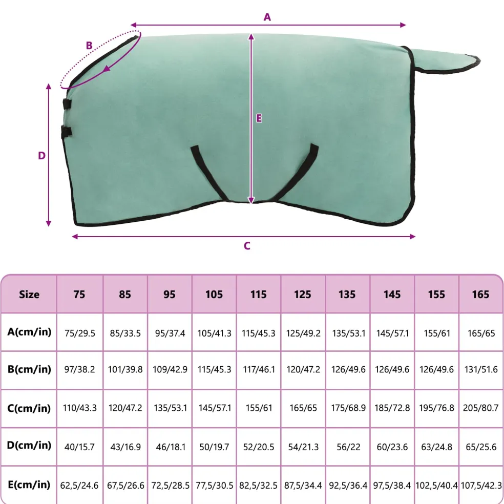 vidaXL Paardendeken Speciale Groen 115 cm Polyester Fleece
