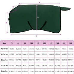 vidaXL Paardendeken Volledig Donkergroen 75 cm Polyester Fleece