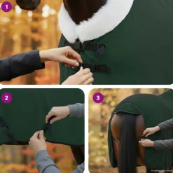 vidaXL Paardendeken Volledig Donkergroen 75 cm Polar fleece