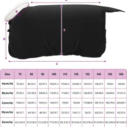 vidaXL Paardendeken Zwart 75 cm Polar fleece