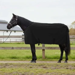 vidaXL Paardendeken Zwart 75 cm Polyester Fleece
