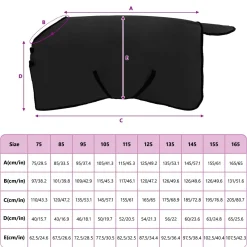 vidaXL Paardendeken Zwart 75 cm Polyester Fleece
