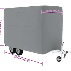 vidaXL Paardentrailerhoes 334x148x230 cm vliesvlies grijs