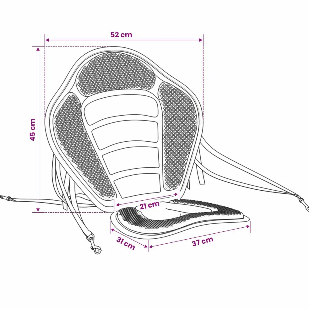 vidaXL Paddle Board Zitting 52 x 31 x 45 cm Lyocell Zwart