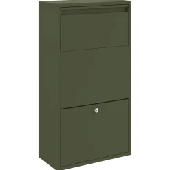 vidaXL Pakket inwerp box met opslag Olijf Groen 44 x 22 x 82 cm Staal