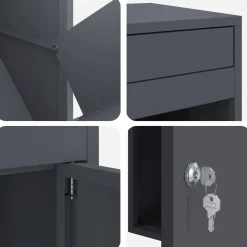 vidaXL Pakket inwerp box met opslag Antraciet 41 x 38 x 103 cm Staal
